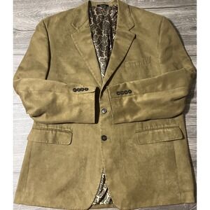Lauren‎ Ralph Lauren Suede Blazer Olive Green Paisley Lined, Size 44R